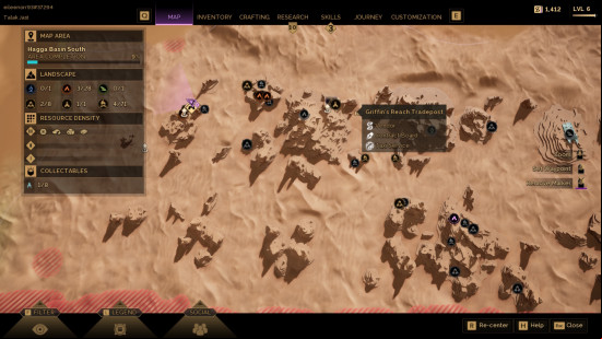 A map showing where to pay taxes in dune awakening.